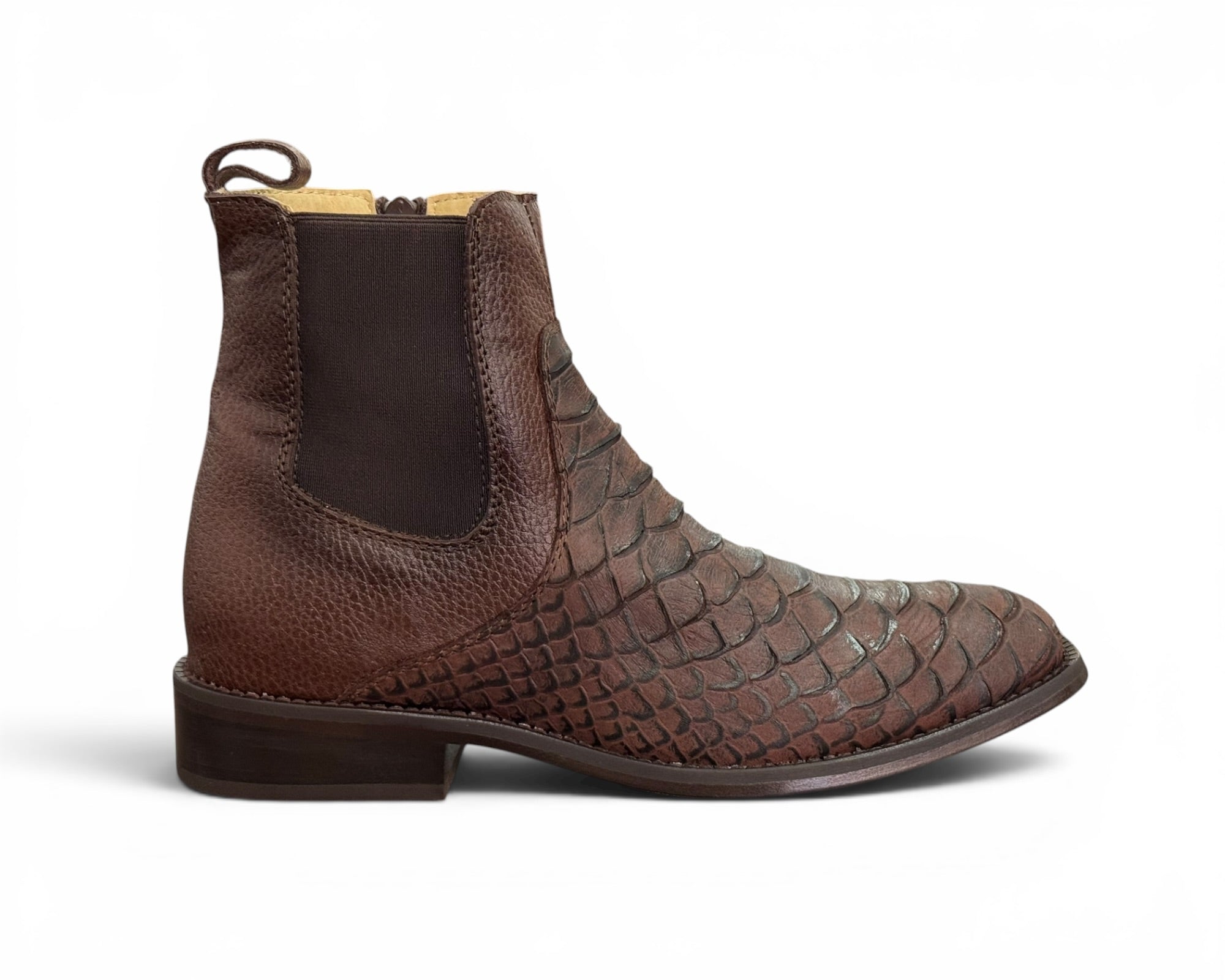 BOTÍN LR BOOTS GRABADO PITÓN CAFÉ CABALLERO