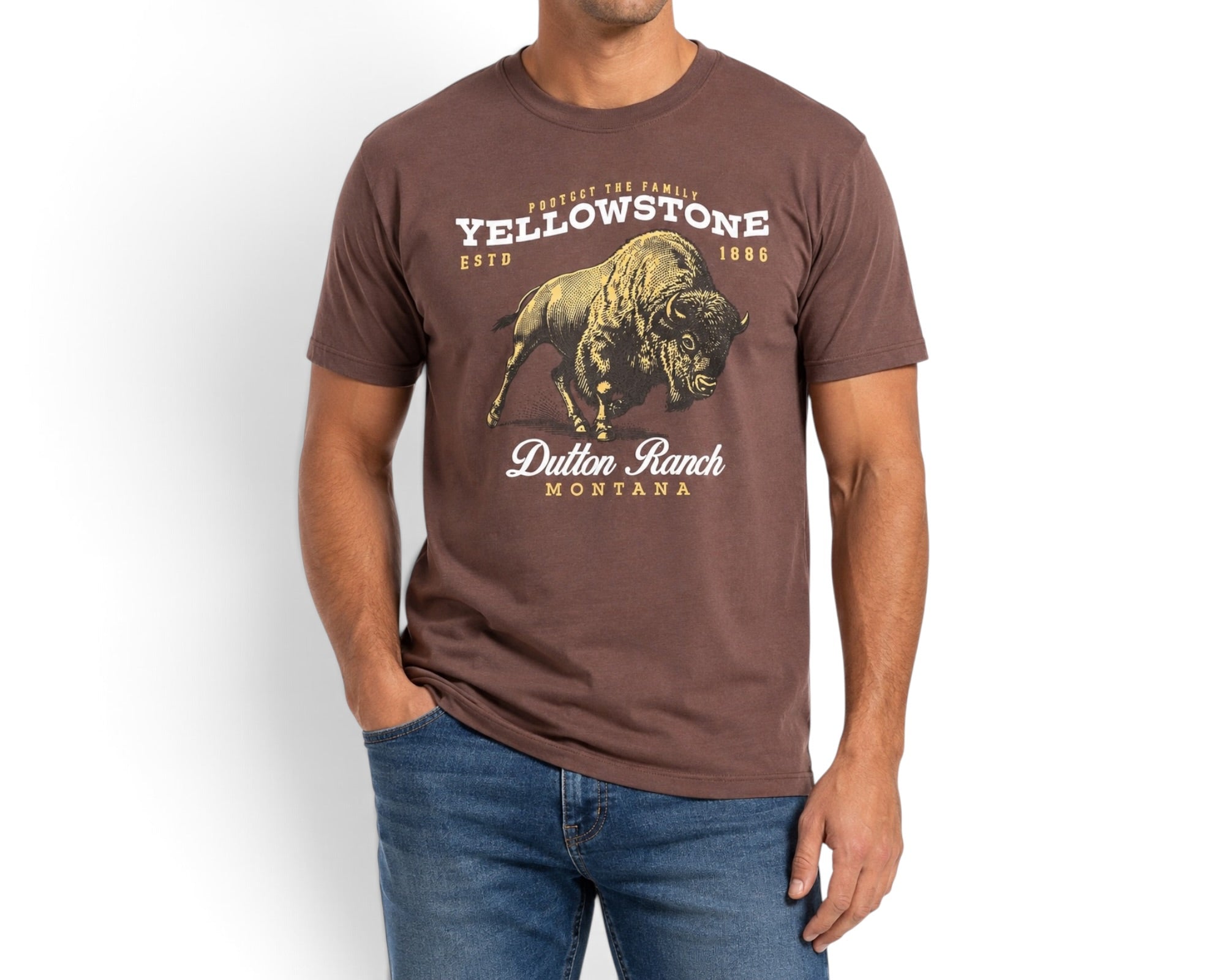 PLAYERA YELLOWSTONE CABALLERO CAFÉ
