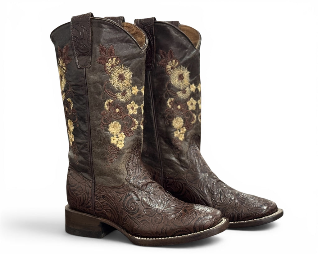 BOTA LR BOOTS CINCELADA FLORES DAMA