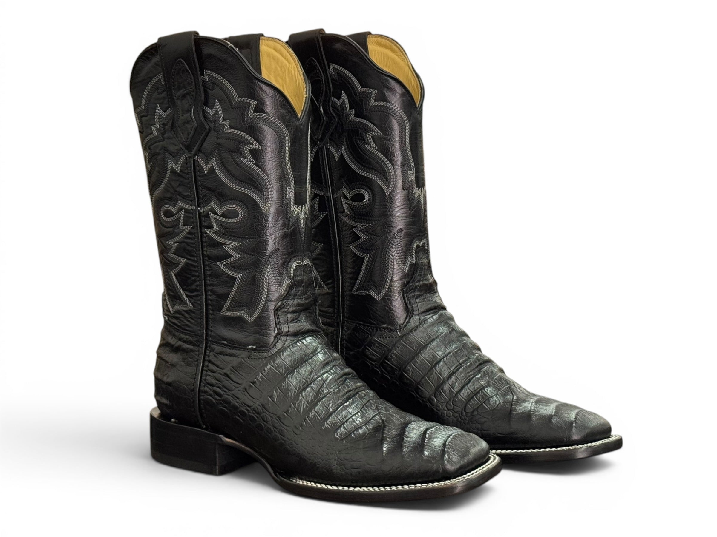 BOTA LR BOOTS GRABADA COCODRILO NEGRO CABALLERO