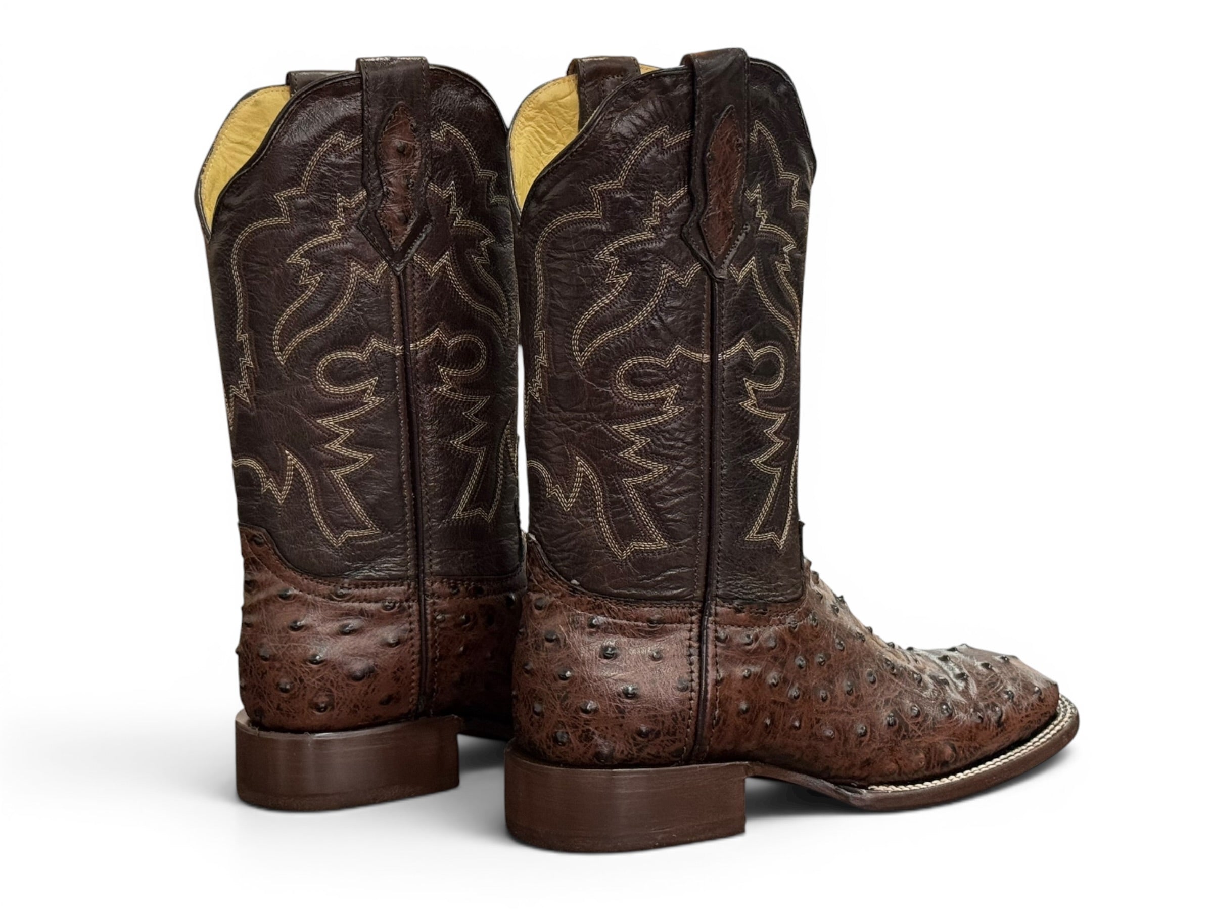 BOTA LR BOOTS GRABADA AVESTRUZ CAFÉ CABALLERO
