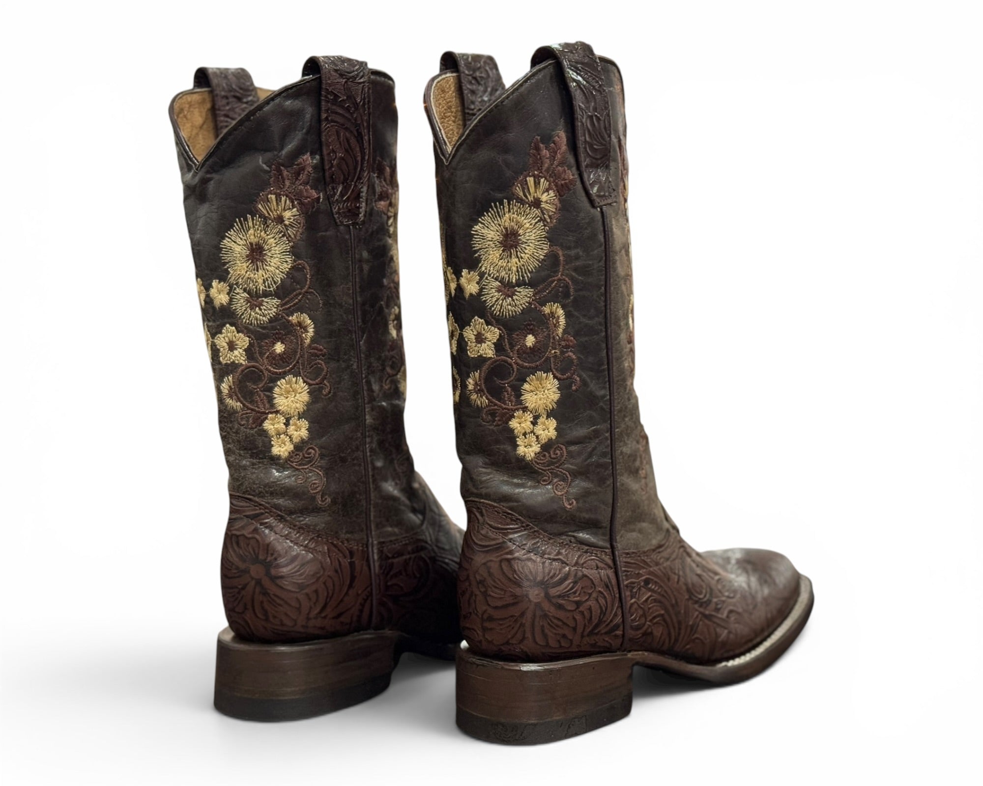 BOTA LR BOOTS CINCELADA FLORES DAMA