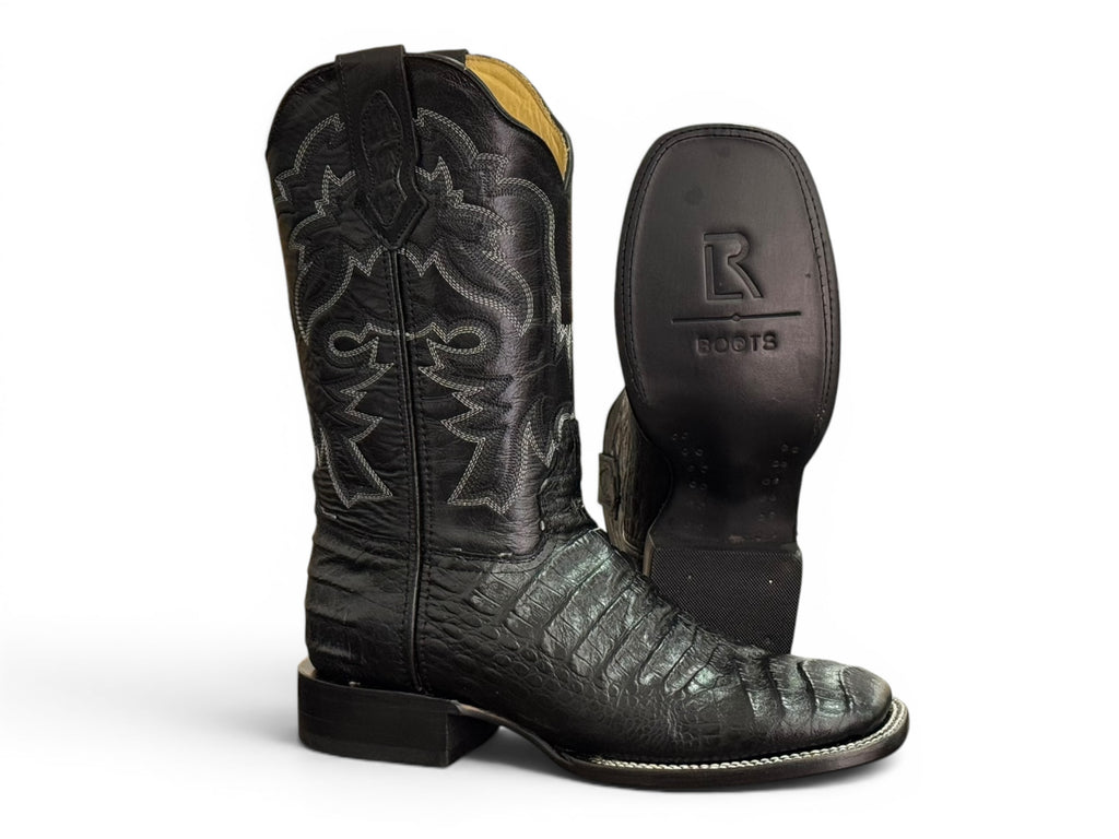 BOTA LR BOOTS GRABADA COCODRILO NEGRO CABALLERO