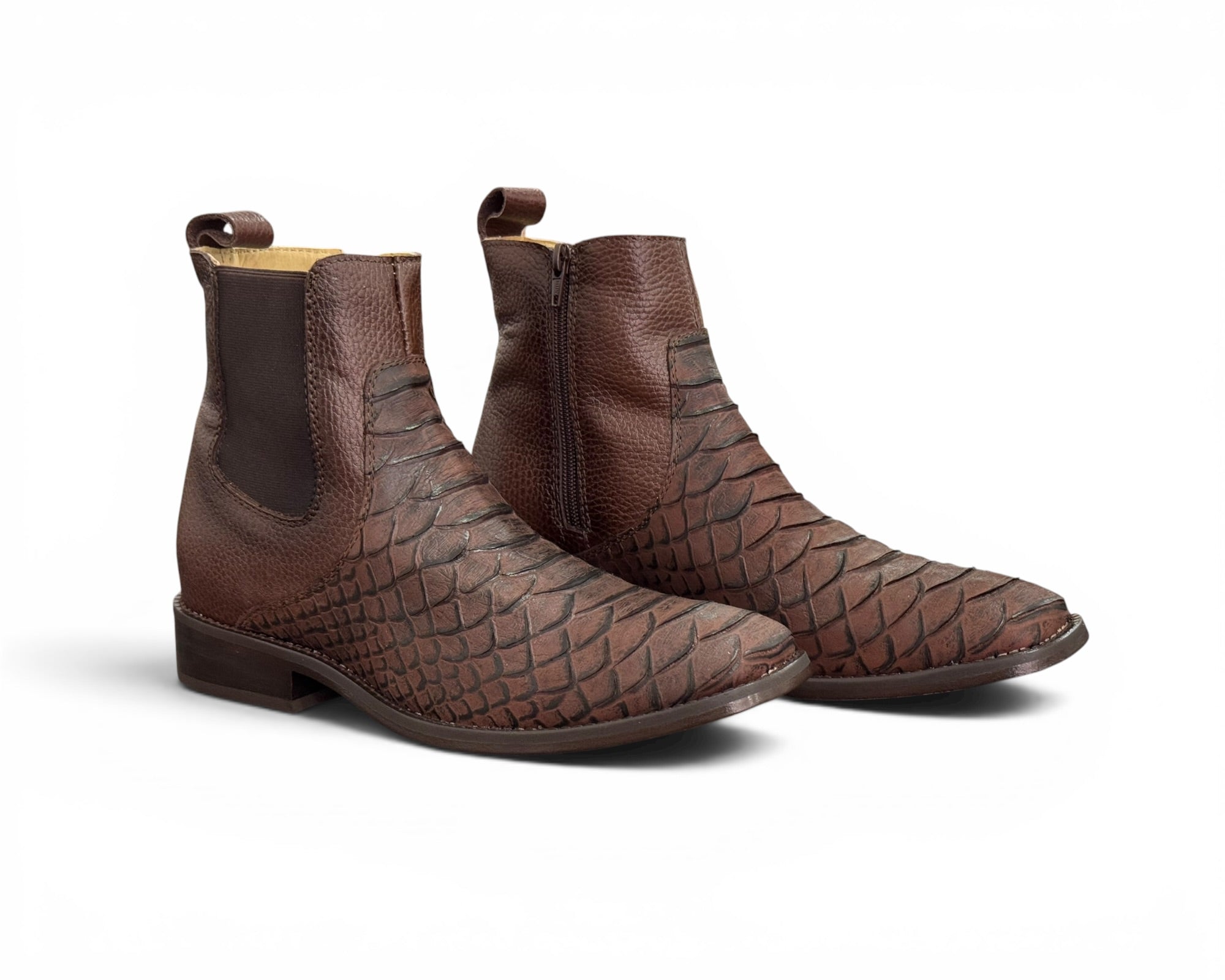 BOTÍN LR BOOTS GRABADO PITÓN CAFÉ CABALLERO