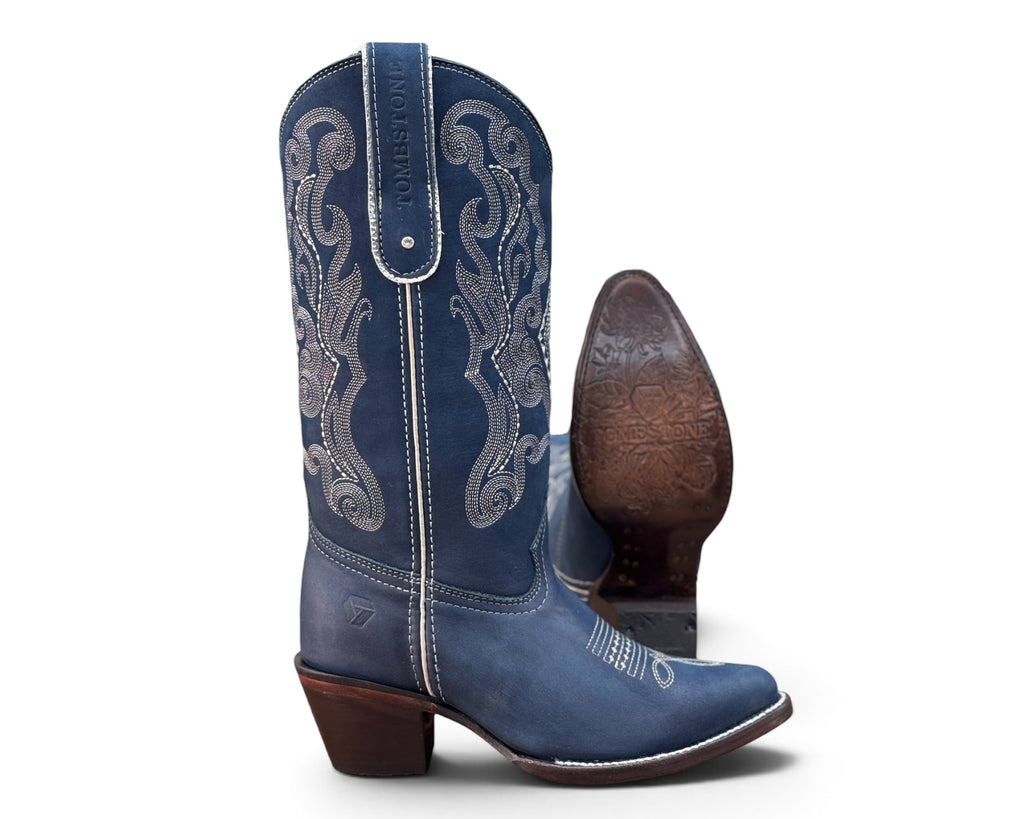 BOTA TOMBSTONE AZUL DAMA
