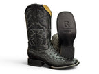 BOTA LR BOOTS GRABADA AVESTRUZ NEGRO CABALLERO