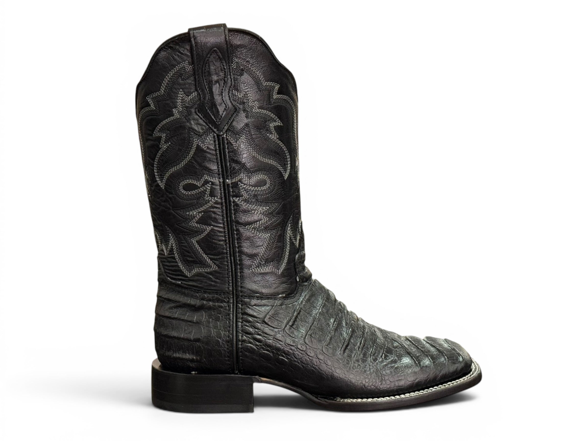 BOTA LR BOOTS GRABADA COCODRILO NEGRO CABALLERO