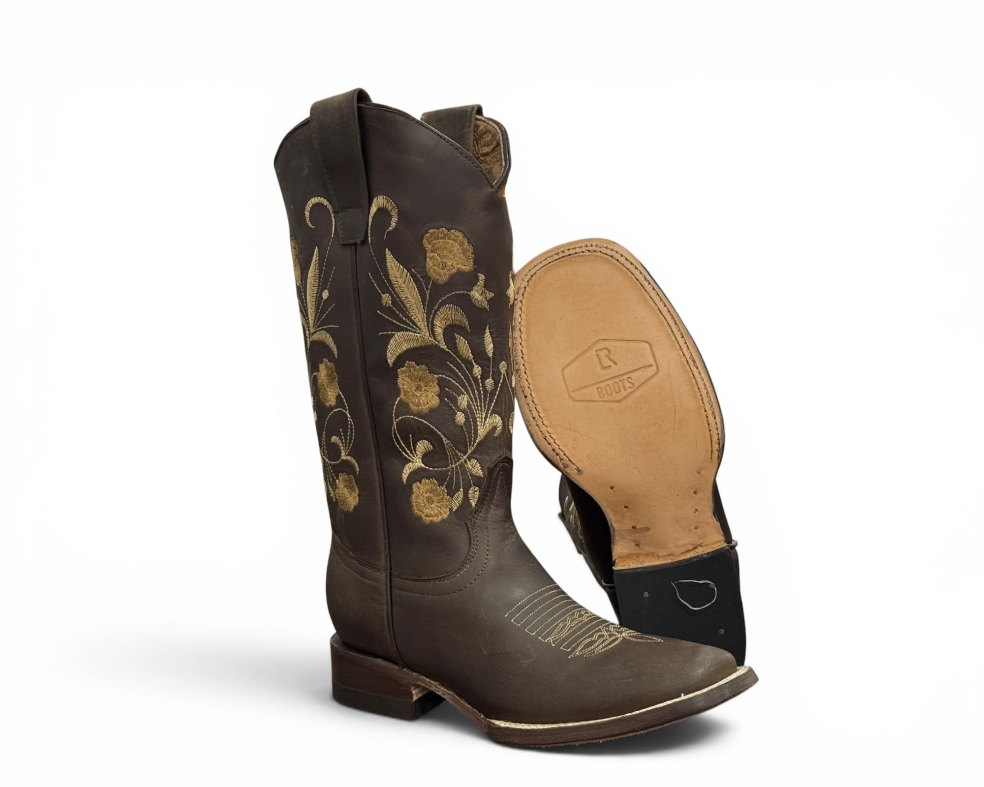 BOTA LR BOOTS GARDENIAS CAFÉ CUERO DAMA