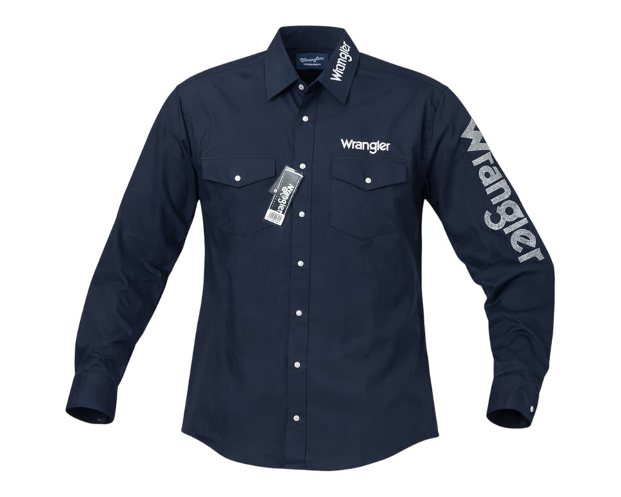 CAMISA WRANGLER MARINO LOGOS