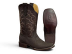 BOTA LR BOOTS GRABADA VÍBORA DE PITÓN CAFÉ CABALLERO