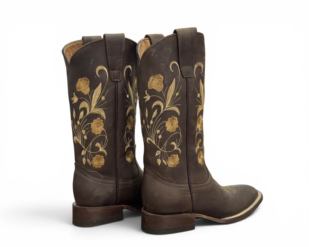 BOTA LR BOOTS GARDENIAS CAFÉ CUERO DAMA