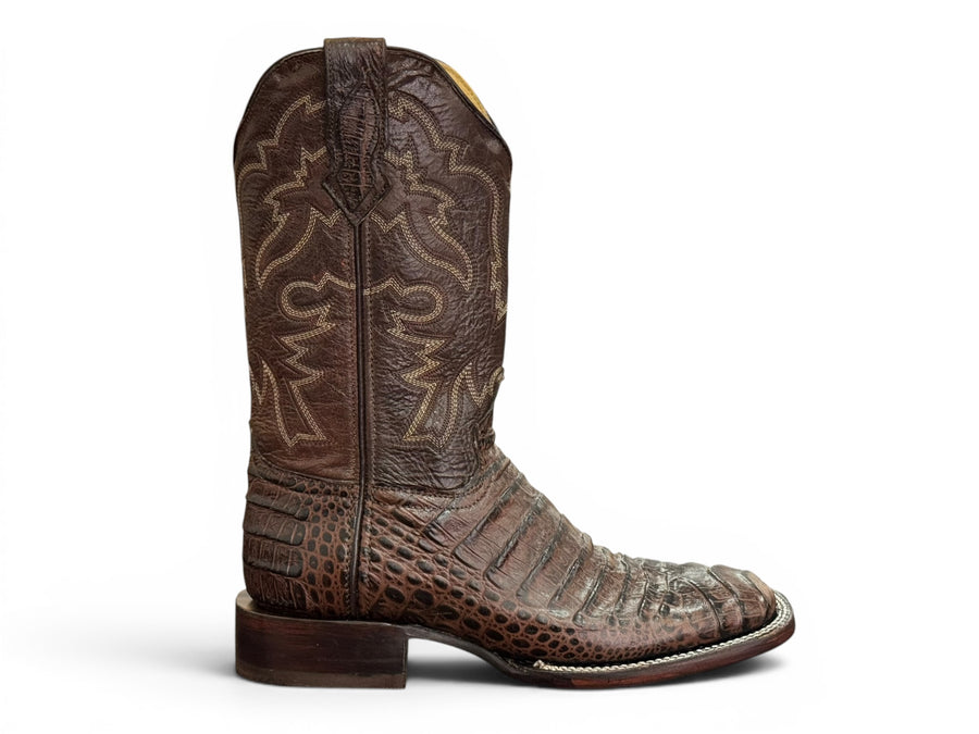 BOTA LR BOOTS GRABADA CAIMÁN CAFÉ CABALLERO