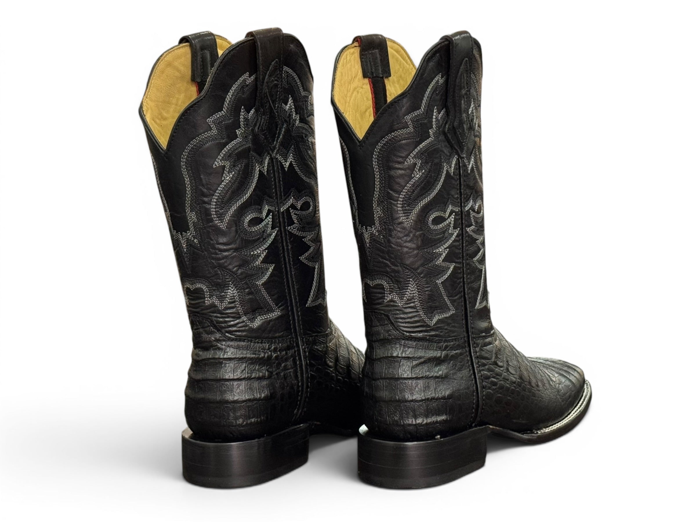 BOTA LR BOOTS GRABADA COCODRILO NEGRO CABALLERO