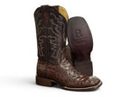 BOTA LR BOOTS GRABADA AVESTRUZ CAFÉ CABALLERO
