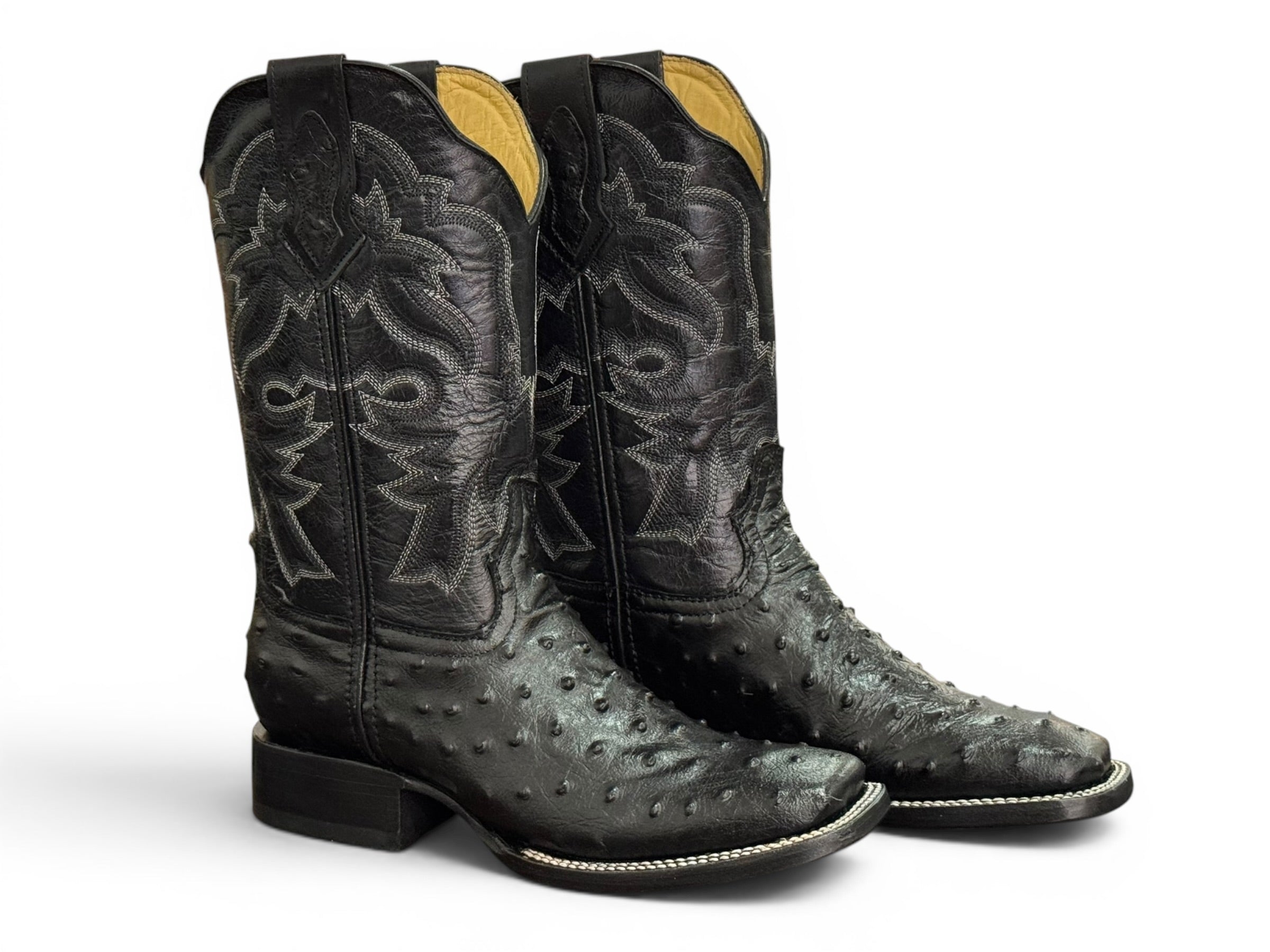 BOTA LR BOOTS GRABADA AVESTRUZ NEGRO CABALLERO