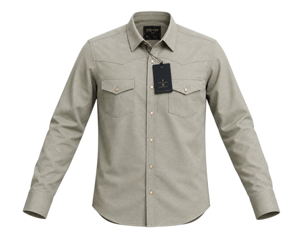 CAMISA RANCHO CERO UNO WATERPROOF BEIGE CABALLERO