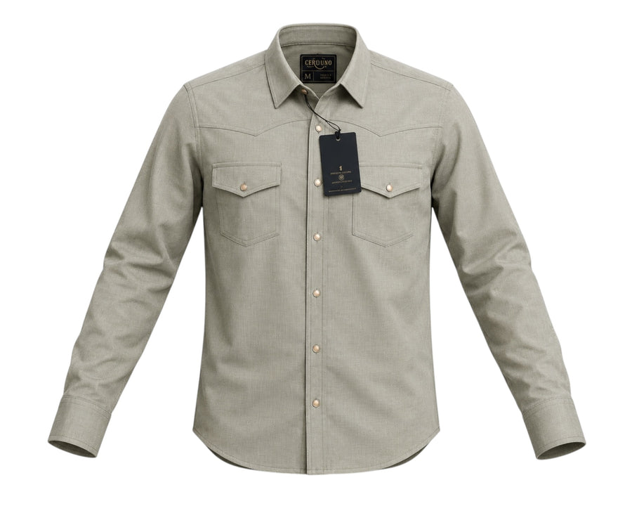 CAMISA RANCHO CERO UNO WATERPROOF BEIGE CABALLERO