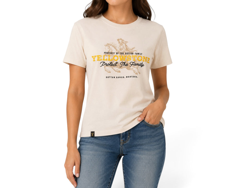 PLAYERA YELLOWSTONE DAMA BEIGE
